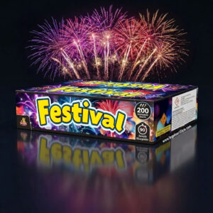 Bateria composta de fogo de artifício Festival em explosão noturna com 90 segundos de duração