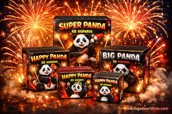 baterias de fogo de artifício Panda pack com 5 unidades para espetáculo completo