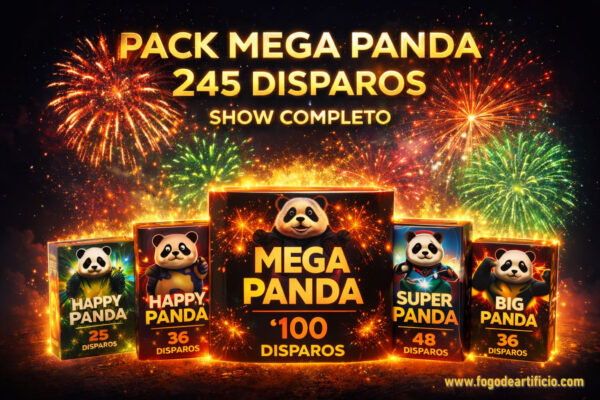 pack baterias fogo de artifício Mega Panda 245 disparos