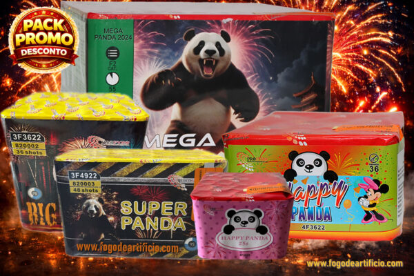 conjunto baterias Panda para espetáculo completo